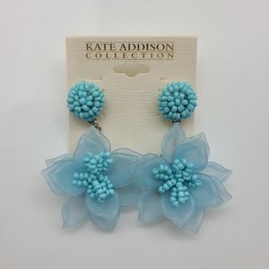 Turquoise Flower Drop Kate Addison Earrings